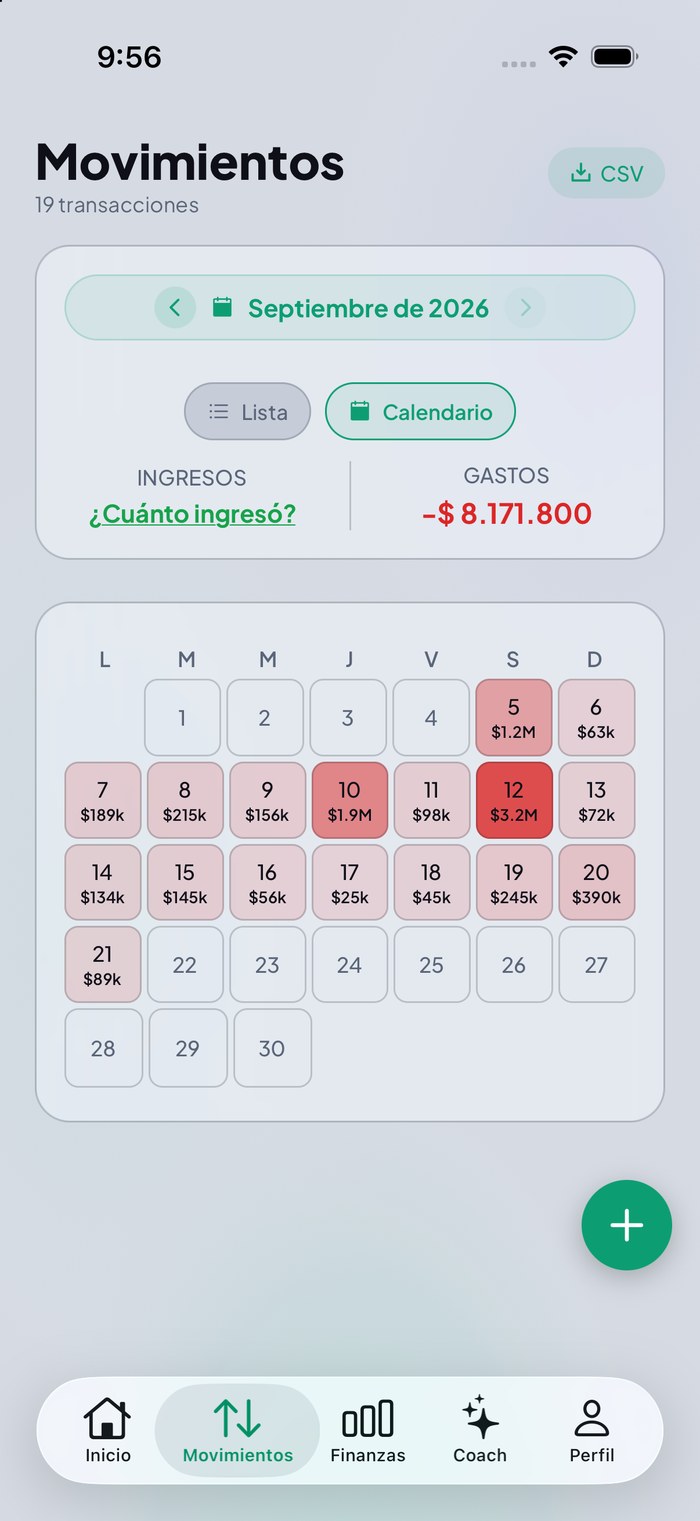 Movimientos de myLuks en calendario